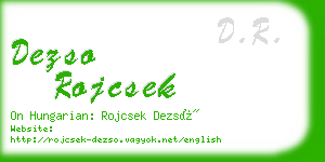 dezso rojcsek business card